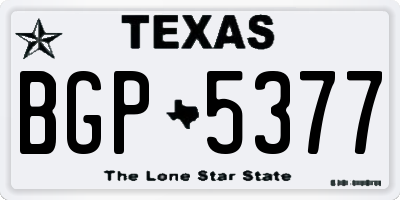 TX license plate BGP5377