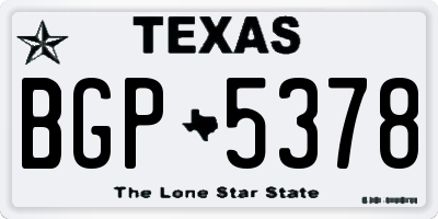 TX license plate BGP5378