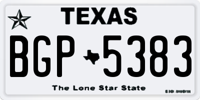 TX license plate BGP5383