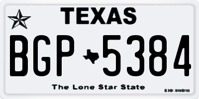 TX license plate BGP5384
