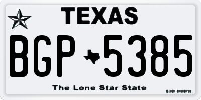 TX license plate BGP5385