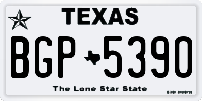 TX license plate BGP5390