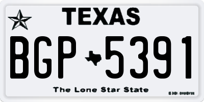TX license plate BGP5391