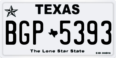TX license plate BGP5393