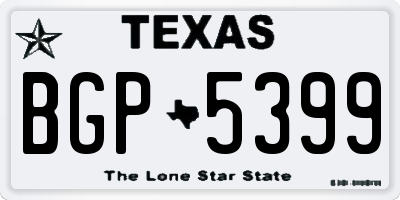 TX license plate BGP5399