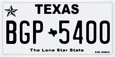 TX license plate BGP5400