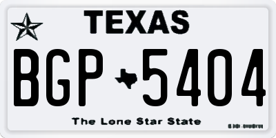 TX license plate BGP5404