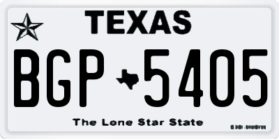 TX license plate BGP5405