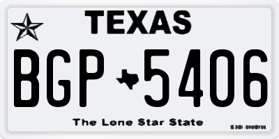 TX license plate BGP5406