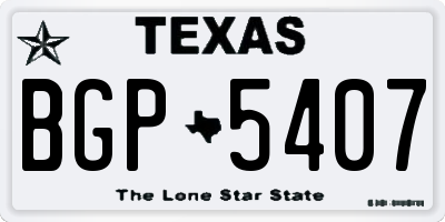 TX license plate BGP5407