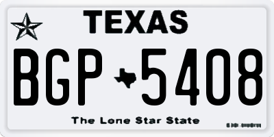 TX license plate BGP5408
