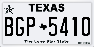TX license plate BGP5410