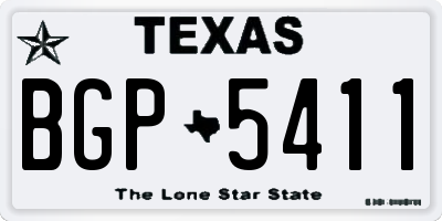 TX license plate BGP5411