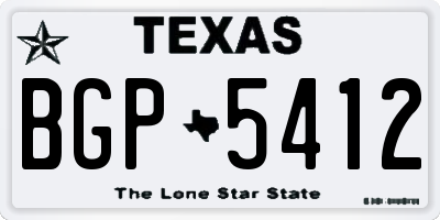 TX license plate BGP5412