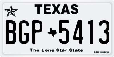 TX license plate BGP5413
