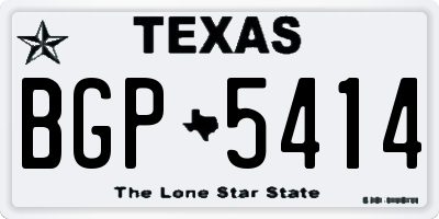 TX license plate BGP5414
