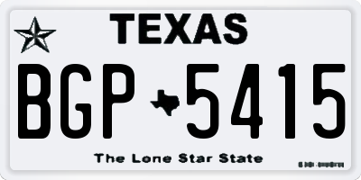 TX license plate BGP5415