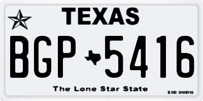 TX license plate BGP5416