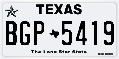 TX license plate BGP5419