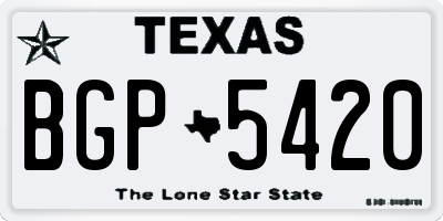 TX license plate BGP5420