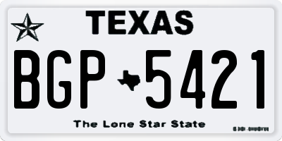 TX license plate BGP5421