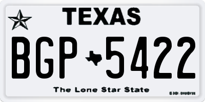 TX license plate BGP5422