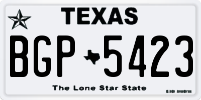 TX license plate BGP5423