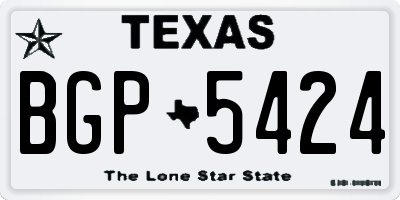 TX license plate BGP5424