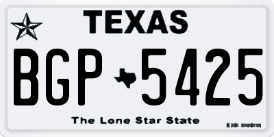 TX license plate BGP5425