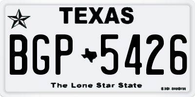 TX license plate BGP5426