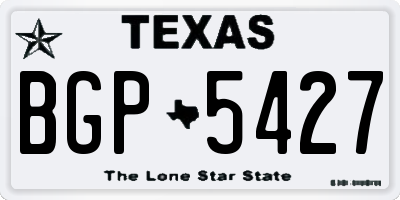TX license plate BGP5427