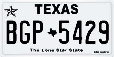 TX license plate BGP5429