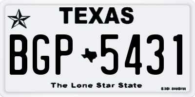 TX license plate BGP5431