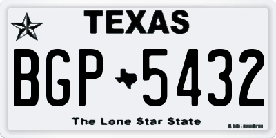 TX license plate BGP5432