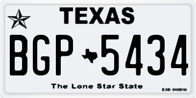 TX license plate BGP5434