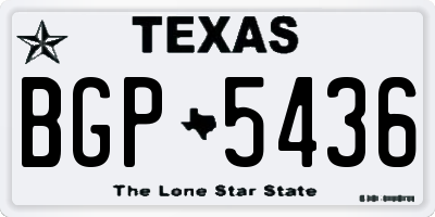 TX license plate BGP5436