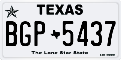 TX license plate BGP5437