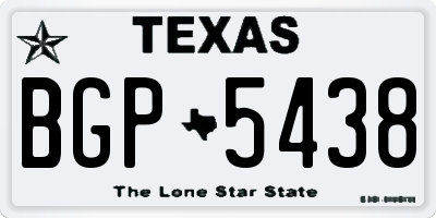 TX license plate BGP5438