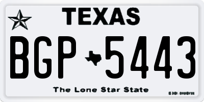 TX license plate BGP5443