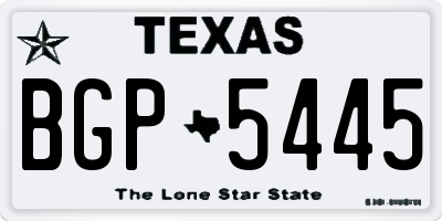 TX license plate BGP5445