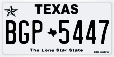 TX license plate BGP5447