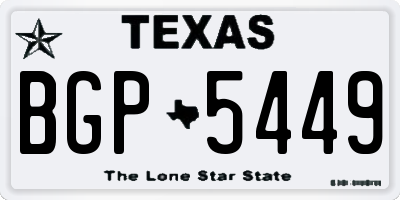 TX license plate BGP5449