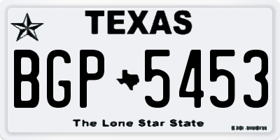 TX license plate BGP5453