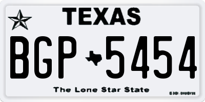 TX license plate BGP5454