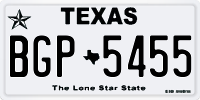 TX license plate BGP5455