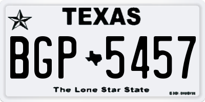 TX license plate BGP5457