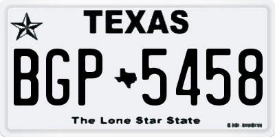 TX license plate BGP5458