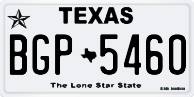 TX license plate BGP5460