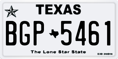TX license plate BGP5461