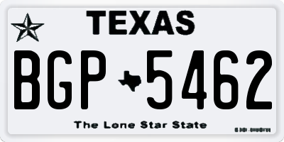 TX license plate BGP5462